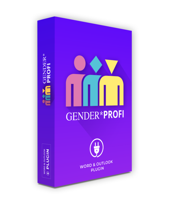 GENDER*PROFI Box für das Plugin. Software, die beim gendern in Word und Outlook unterstützt.